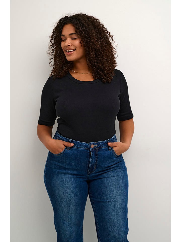 KAFFE curve Koszulka w kolorze czarnym rozmiar: XL