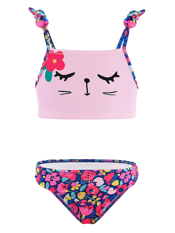 Denokids Bikini "Cat&Flowers" w kolorze jasnoróżowym rozmiar: 98/104