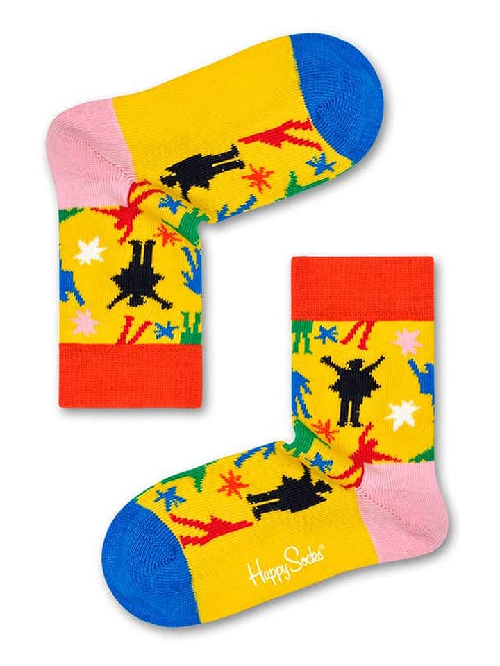 Happy Socks Skarpety "Beatles Helping Hands" w kolorze żółto-niebiesko-czerwonym rozmiar: 22-24