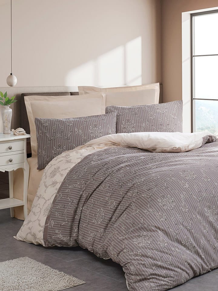 Elizabed Komplet pościeli w kolorze szaro-białym rozmiar: 140x200 cm