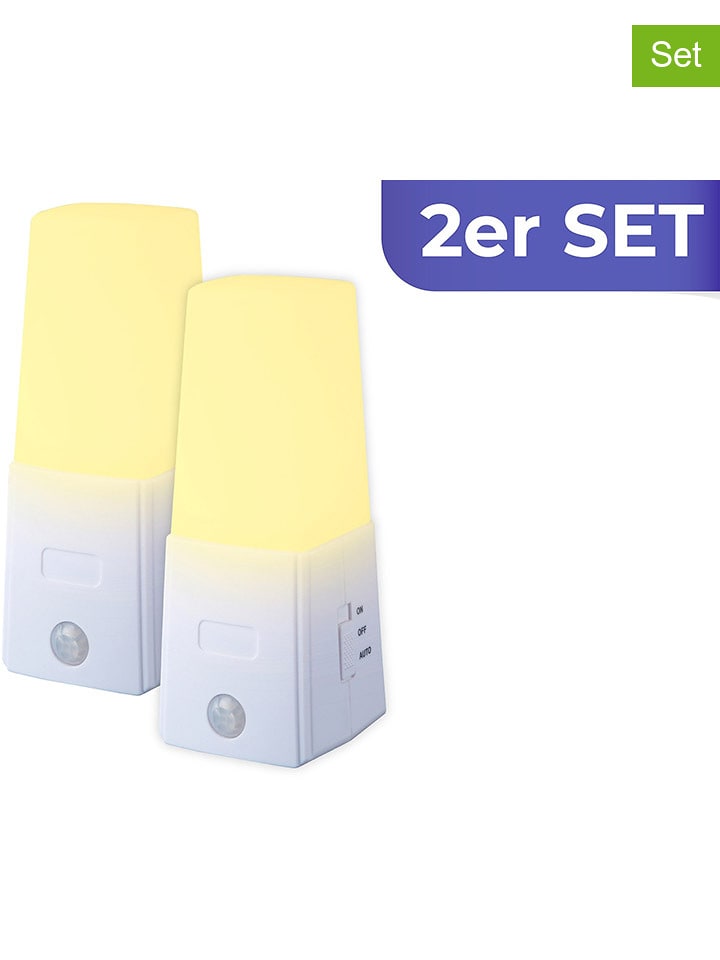 Wenko Lampki nocne LED (2 szt.) w kolorze białym - wys. 12,5 cm rozmiar: onesize