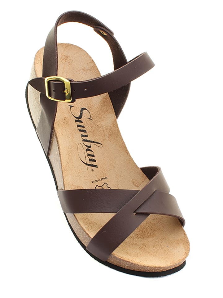 Sunbay Sandały "Pivoine" w kolorze brązowym na koturnie rozmiar: 38