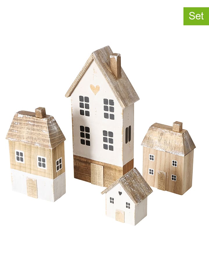 Boltze Dekoracje (4 szt.) "Lundholm" w kolorze beżowo-białym rozmiar: onesize