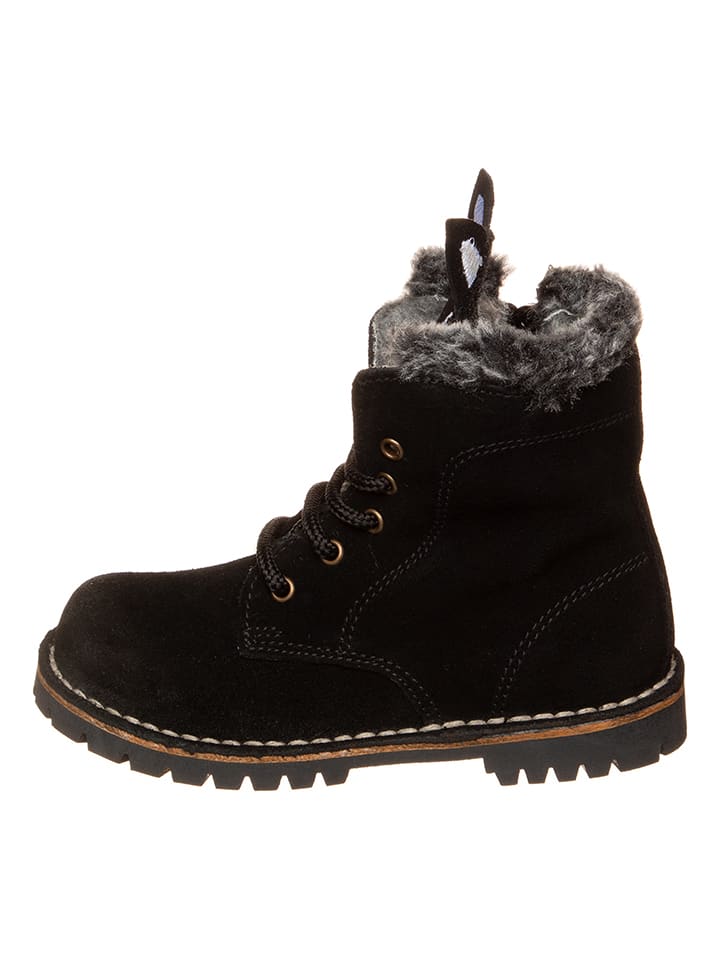 kmins Skórzane botki zimowe w kolorze czarnym rozmiar: 32