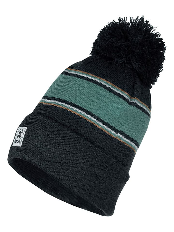 Kamik Czapka "Dunes" w kolorze zielono-czarnym rozmiar: 116-176