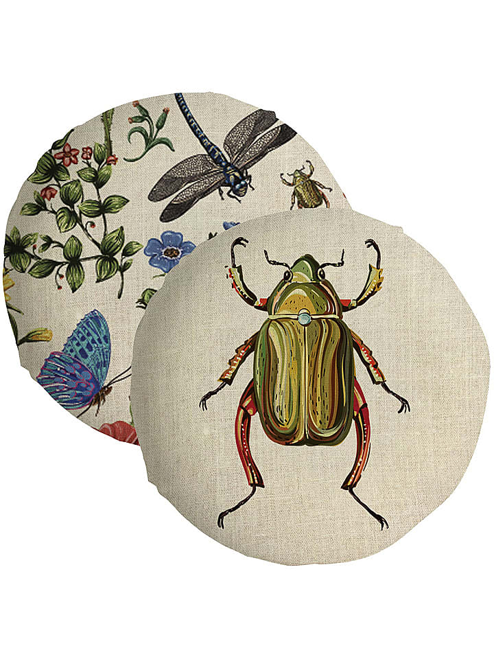 Madre Selva Poduszka "Tierra Bella" w kolorze beżowym ze wzorem - Ø 45 cm rozmiar: onesize