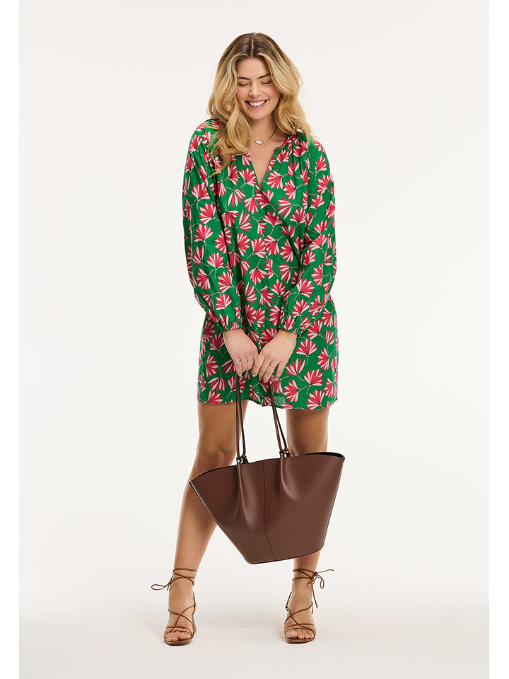 SHIWI Sukienka "Rhodes" w kolorze zielono-różowym rozmiar: S