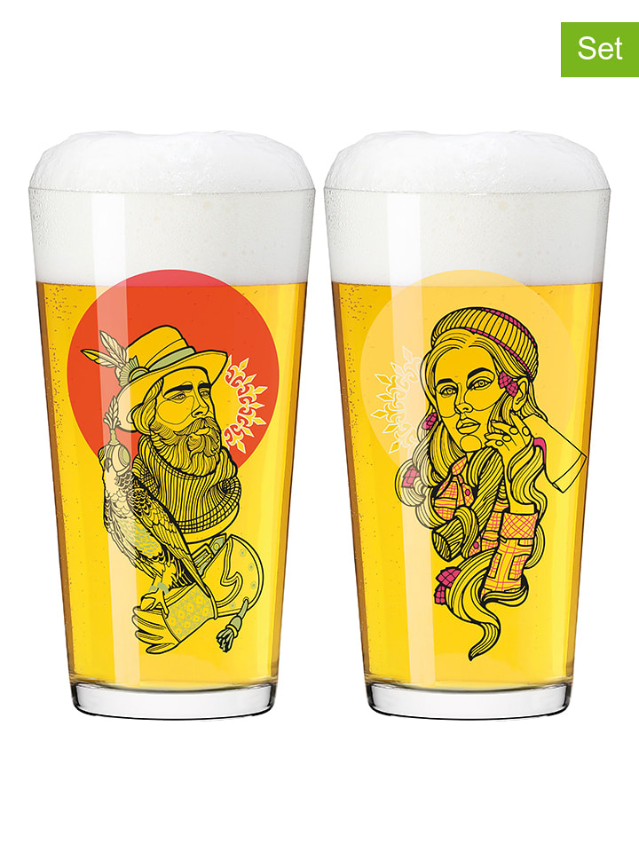 RITZENHOFF Szklanki (2 szt.) w kolorze czarnym ze wzorem - 432 ml rozmiar: onesize