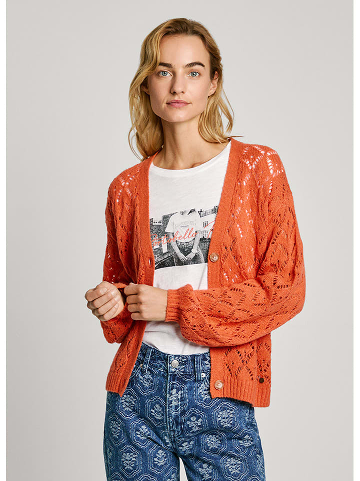 Pepe Jeans Kardigan w kolorze pomarańczowym rozmiar: M