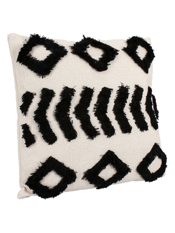 Bizzotto Poduszka "Fluffy" w kolorze beżowo-czarnym - 45 x 45 cm rozmiar: onesize