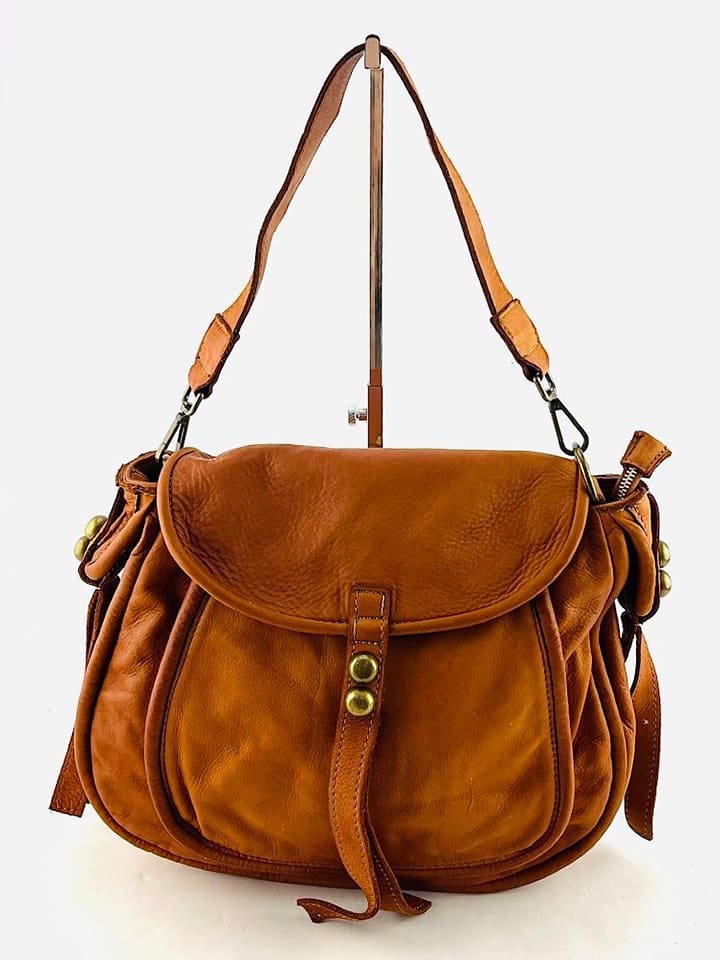 Amara Skórzana torebka "Denver" w kolorze jasnobrązowym - 33 x 28 x 12 cm rozmiar: onesize