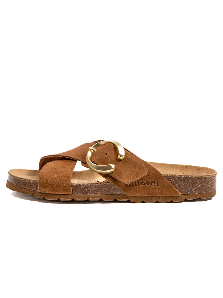 billowy Skórzane klapki w kolorze jasnobrązowym rozmiar: 37