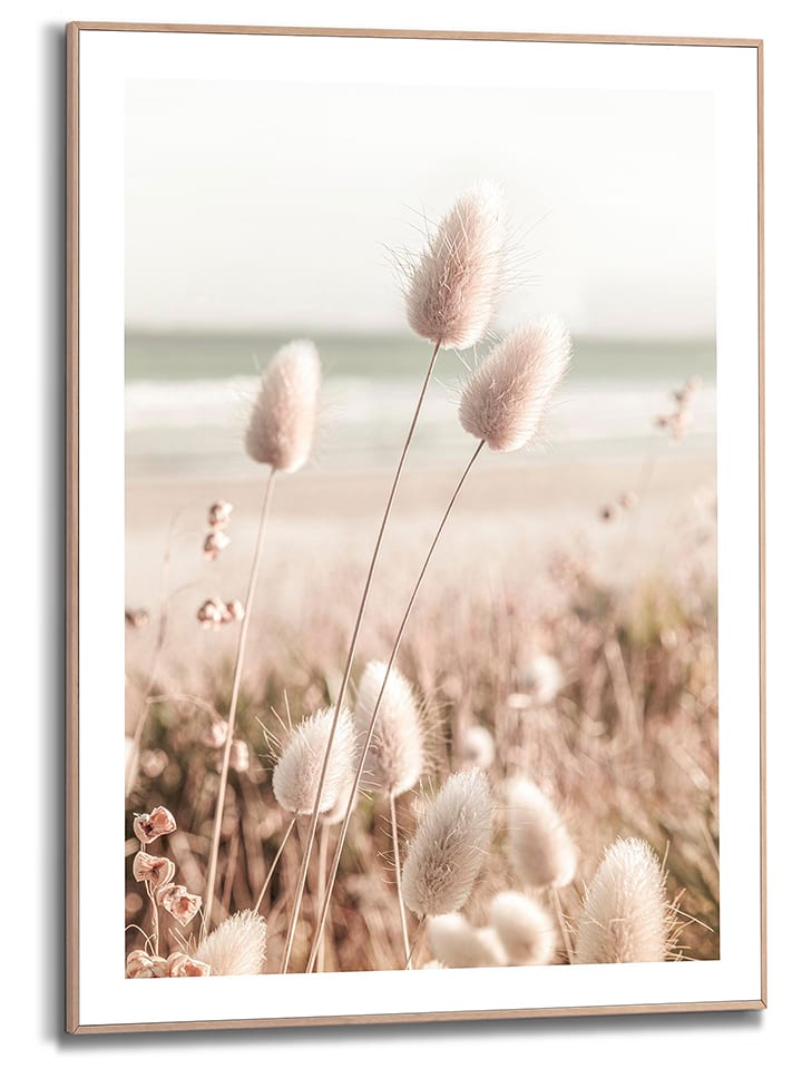 Orangewallz Druk artystyczny "Grasses on Beach" w kolorze beżowym w ramce rozmiar: 50x70 cm