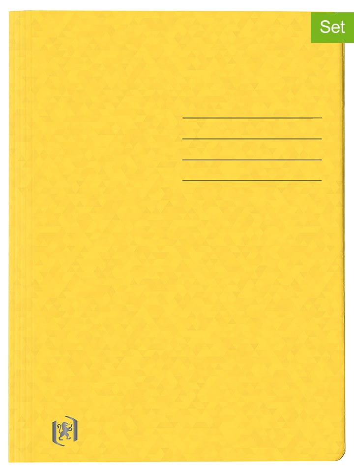 Oxford Skoroszyty (5 szt.) "Top File+" w kolorze żółtym - A4 rozmiar: onesize