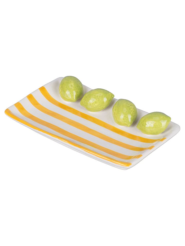 Villa d´Este Półmisek "Fruit Life" w kolorze żółto-pomarańczowym - dł. 15 cm rozmiar: onesize