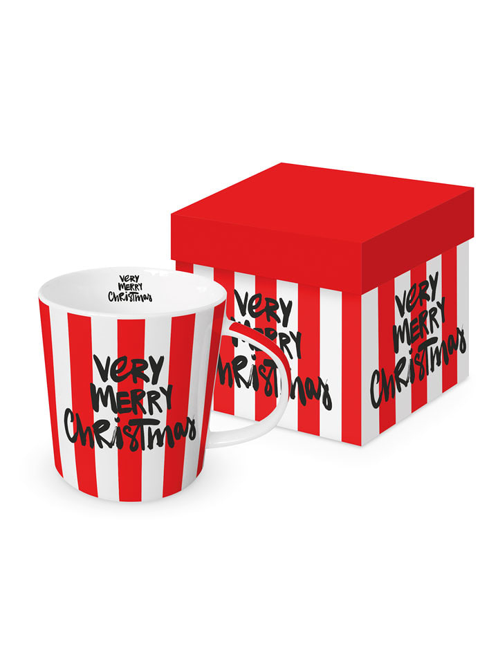 ppd Kubek jumbo "Formart Merry" w kolorze czerwono-białym - 400 ml rozmiar: onesize