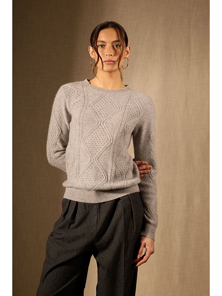 Perfect Cashmere Kaszmirowy sweter "Penden" w kolorze jasnoszarym rozmiar: S