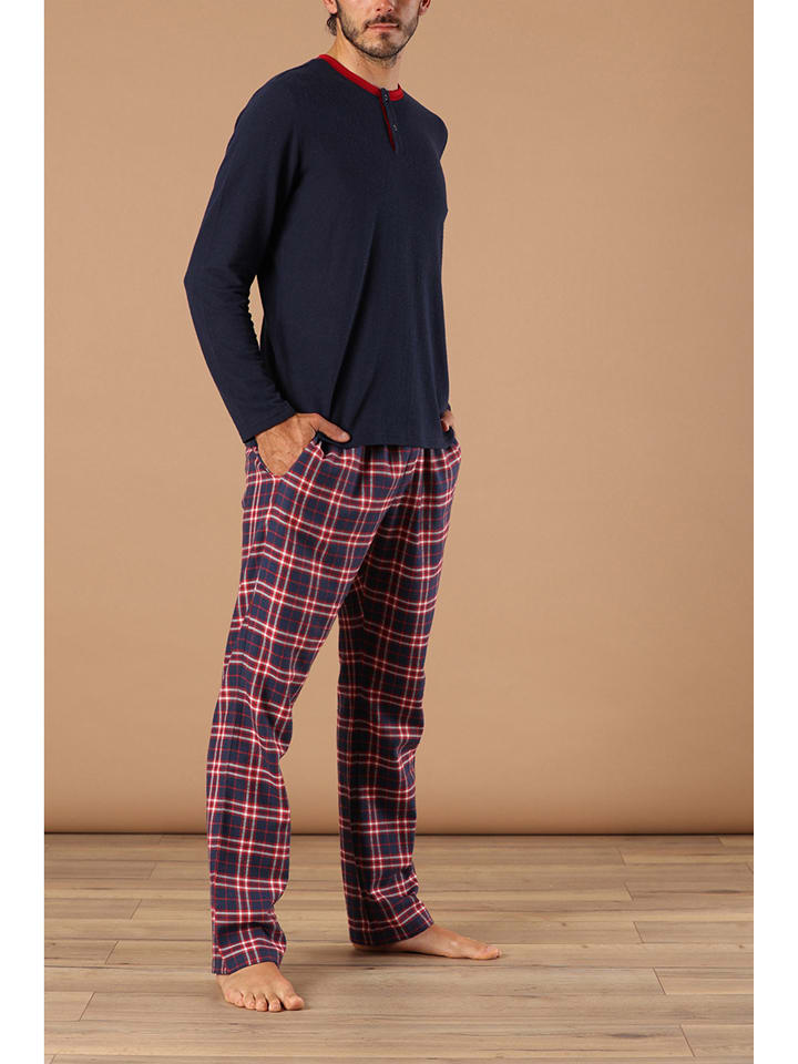 maryplaid Piżama w kolorze granatowo-czerwonym rozmiar: M