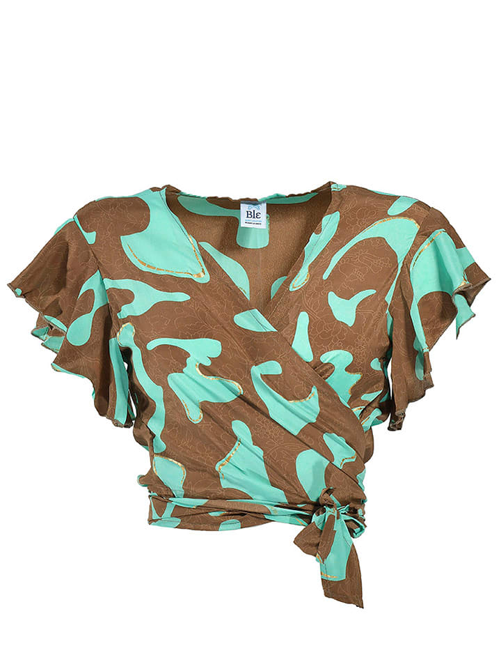 BLE Koszulka w kolorze turkusowo-jasnobrązowym rozmiar: onesize