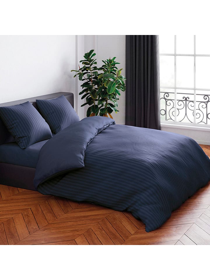 CXL by Christian Lacroix Komplet pościeli satynowej w kolorze granatowym rozmiar: 140x200 cm