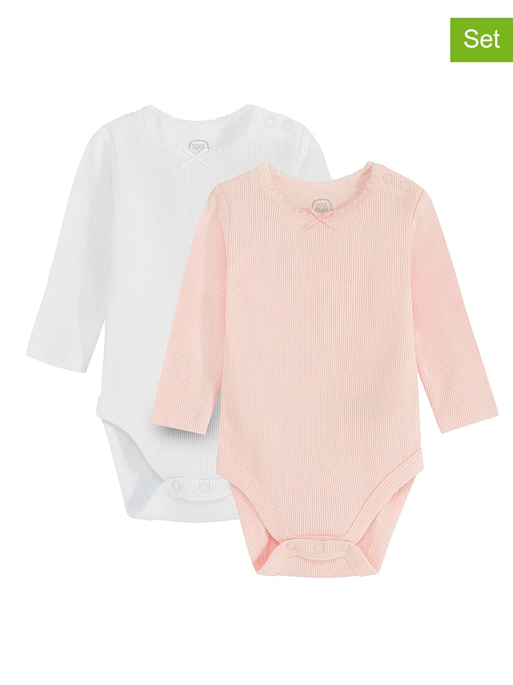 COOL CLUB Body (2 szt.) w kolorze pomarańczowo-białym rozmiar: 98