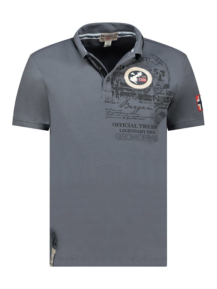 Geographical Norway Koszulka polo "Karuen" w kolorze szarym rozmiar: S