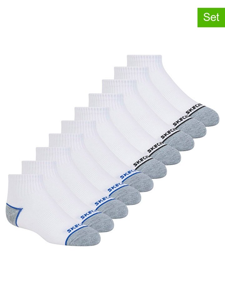Skechers Skarpety (10 par) w kolorze biało-czarno-niebieskim rozmiar: 27,5 - 35,5