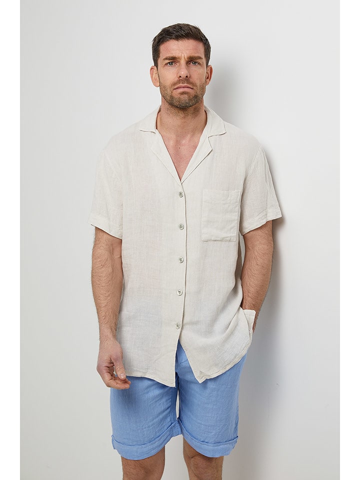 Rodier Lin Lniana koszula w kolorze kremowym rozmiar: M/L