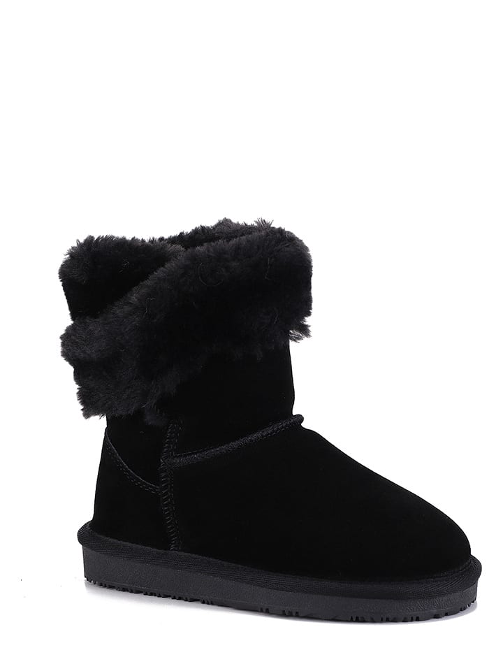 Gooce Skórzane botki zimowe "Florine" w kolorze czarnym rozmiar: 30