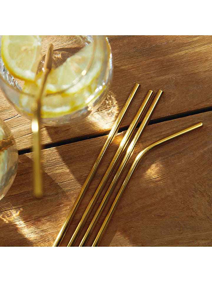 Homla Słomki (6 szt.) "Rijo" w kolorze złotym do picia - dł. 22 cm rozmiar: onesize