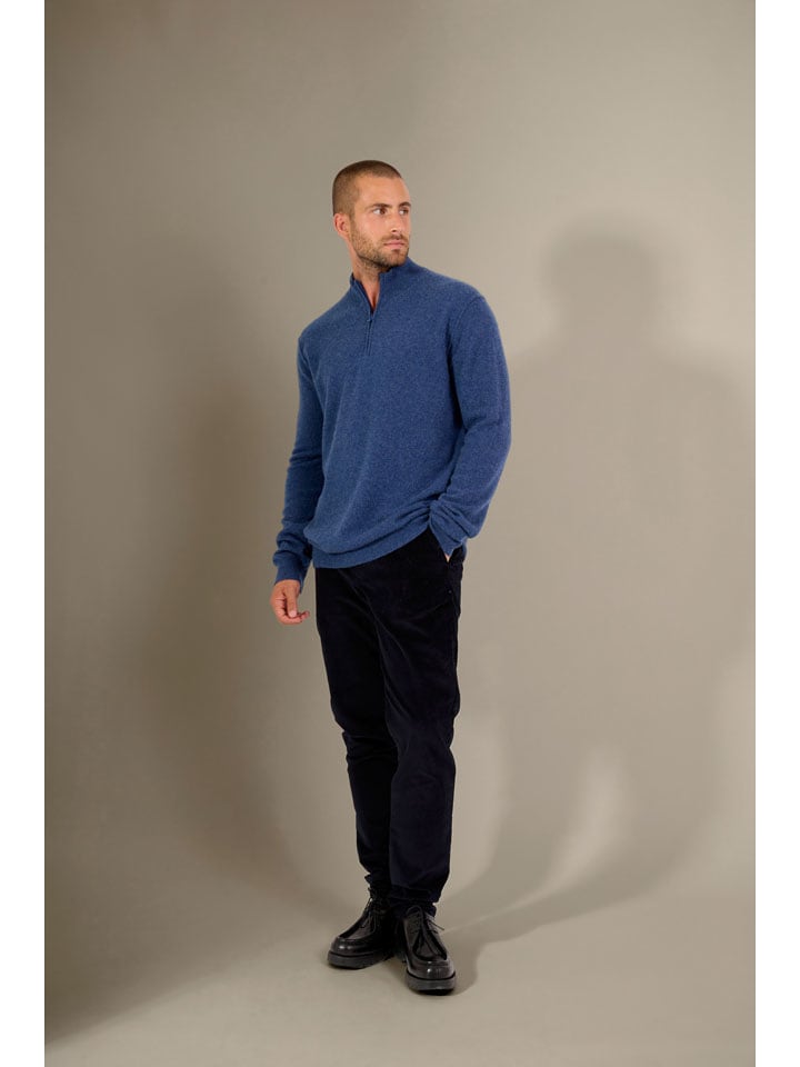 Perfect Cashmere Kaszmirowy sweter "Lucas" w kolorze niebieskim rozmiar: L
