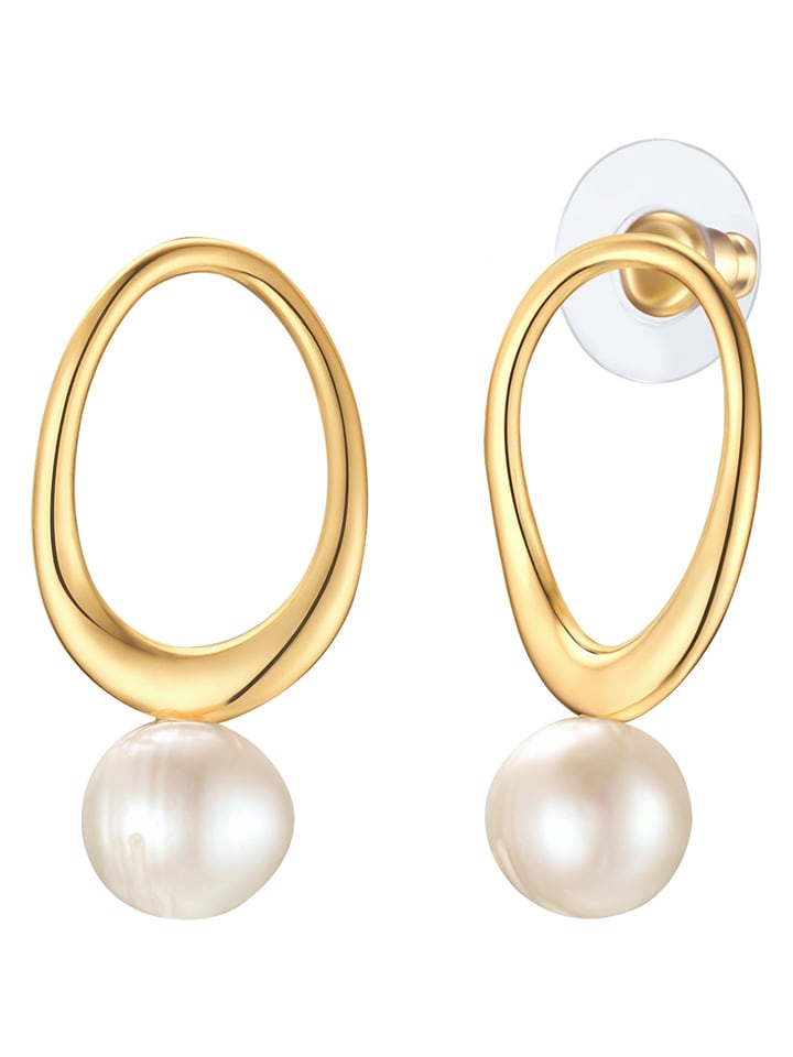 Yokoamii Pozłacane kolczyki-wkrętki z perłami rozmiar: onesize