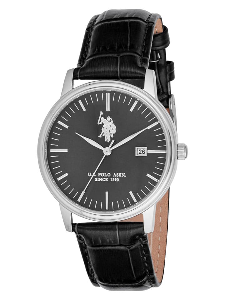U.S. Polo Assn. Zegarek kwarcowy w kolorze srebrno-czarnym rozmiar: onesize