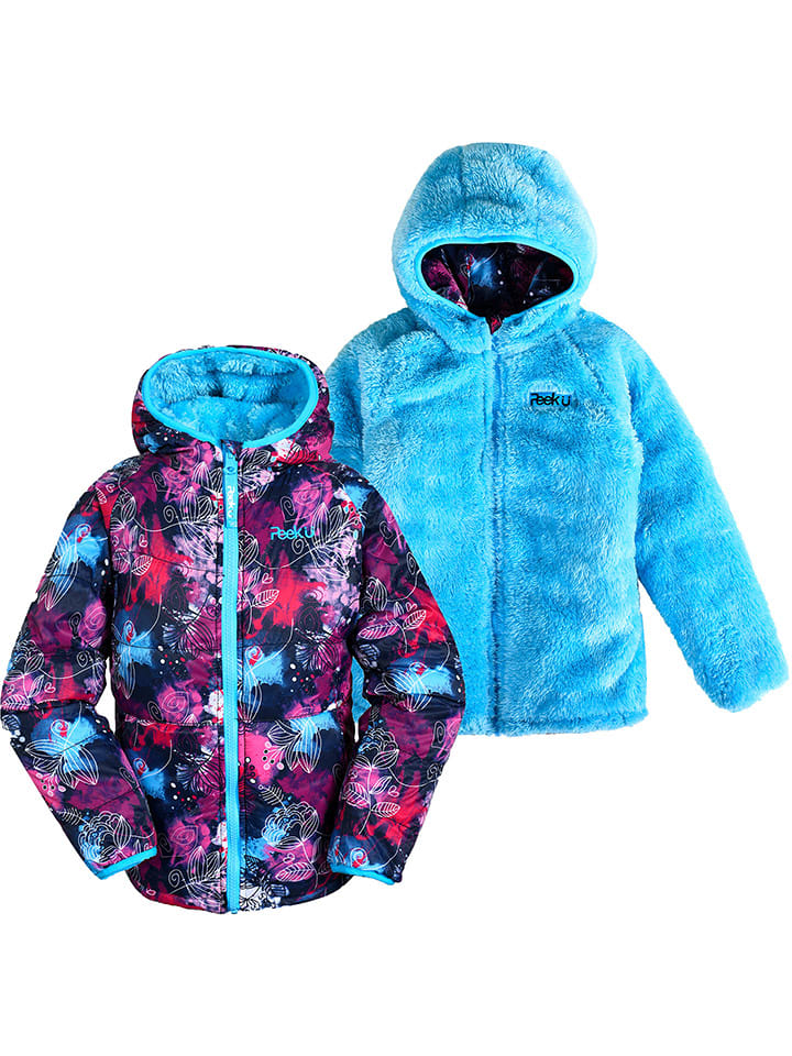 Peek U Dwustronna kurtka pikowana "Meadow" w kolorze granatowo-turkusowym rozmiar: 164