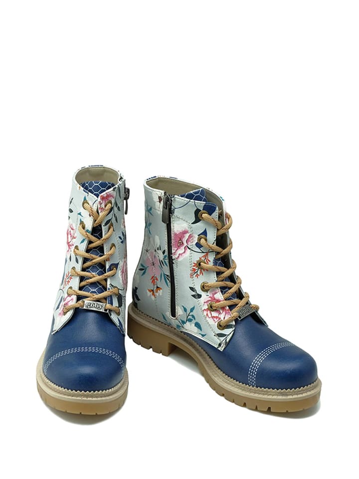 Goby Botki w kolorze niebieskim ze wzorem rozmiar: 39