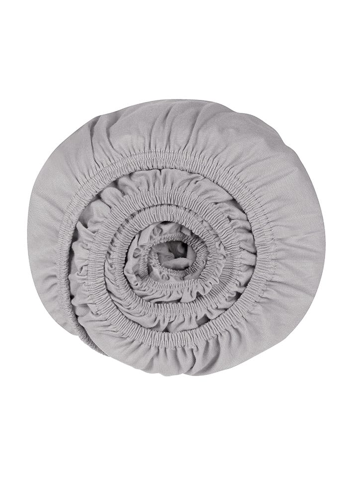 UNCOVER BY SCHIESSER Dżersejowe prześcieradło "New Jersey" w kolorze jasnoszarym na gumce rozmiar: 100x200 cm