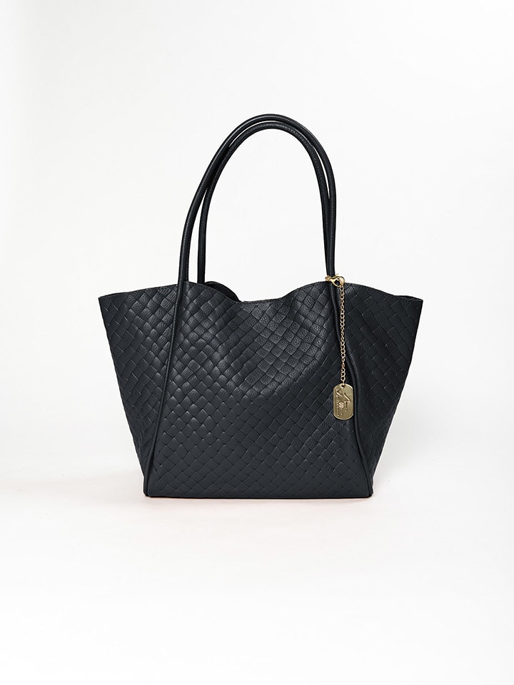 Anna Morellini Skórzana torebka "Magliana" w kolorze czarnym - 38 x 30 x 2 cm rozmiar: onesize