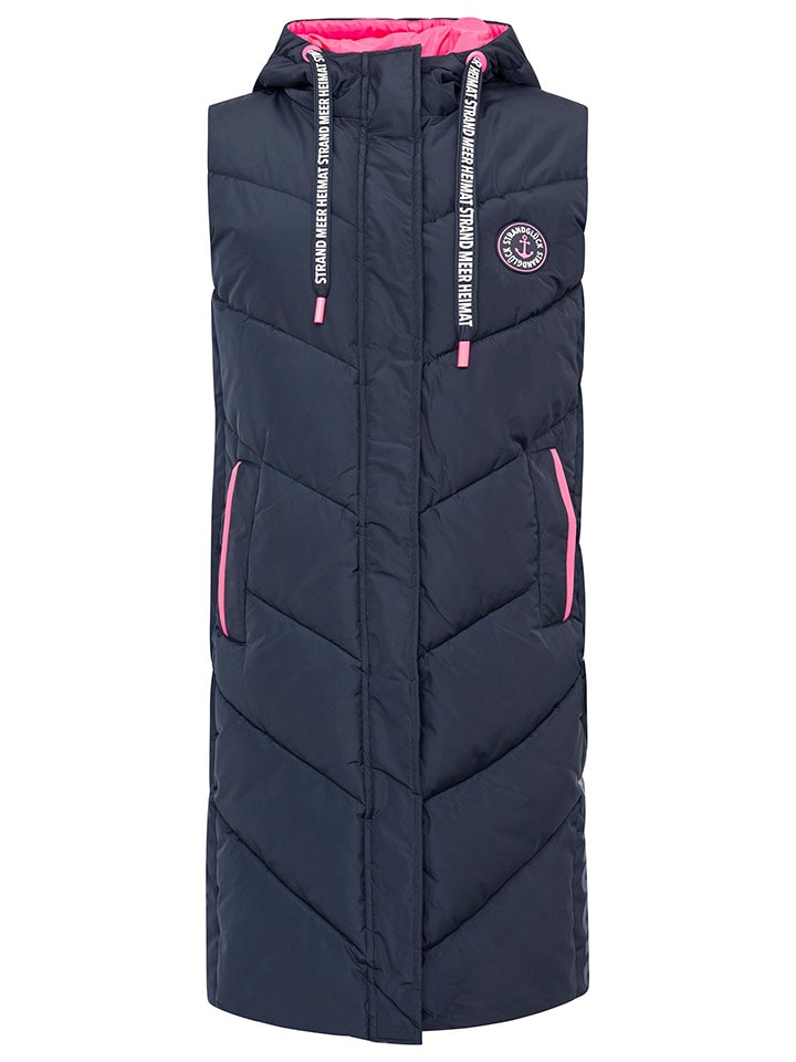 Zwillingsherz Kamizelka pikowana w kolorze granatowym rozmiar: L