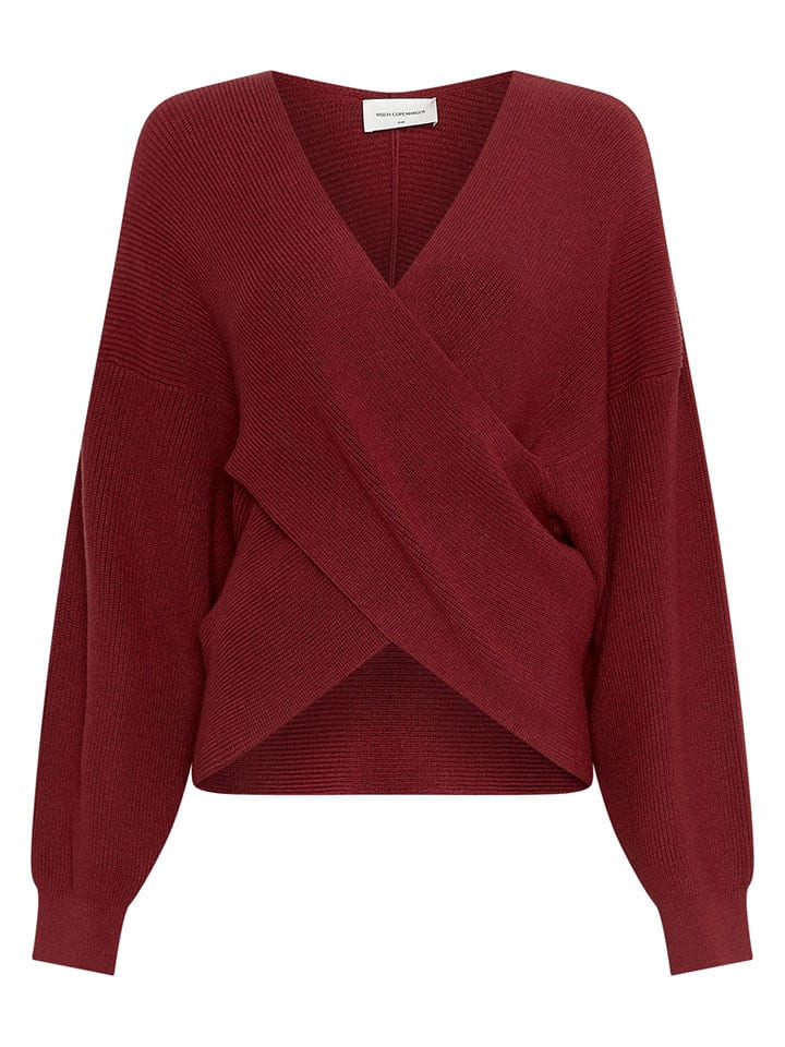 MOSS COPENHAGEN Sweter "Zinelle" w kolorze bordowym rozmiar: L/XL