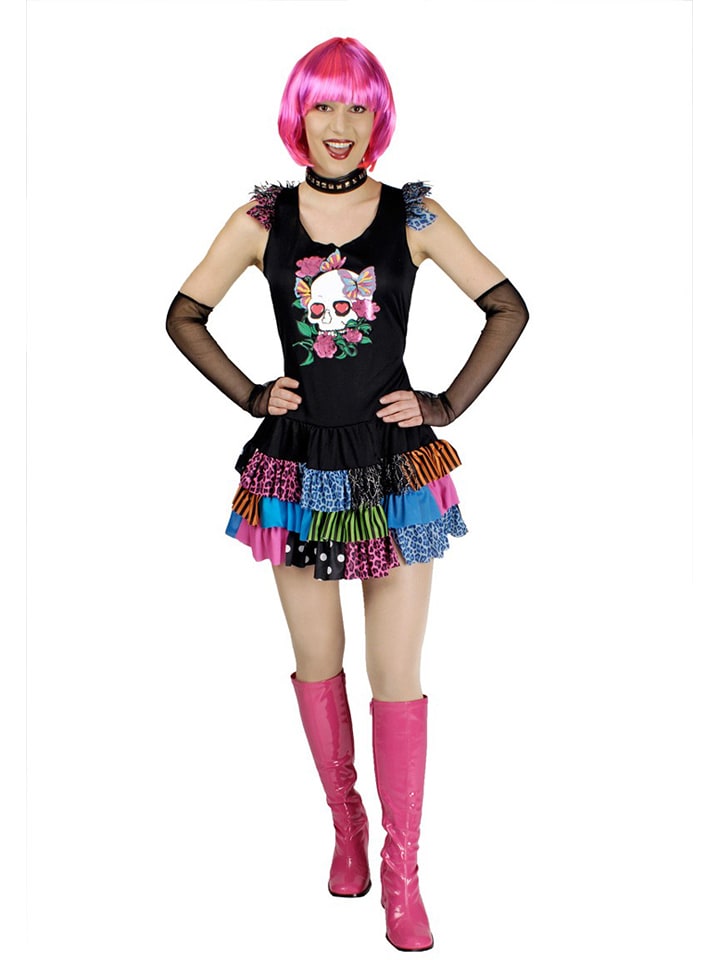 CHAKS 2-częściowy kostium w kolorze czarnym ze wzorem rozmiar: L