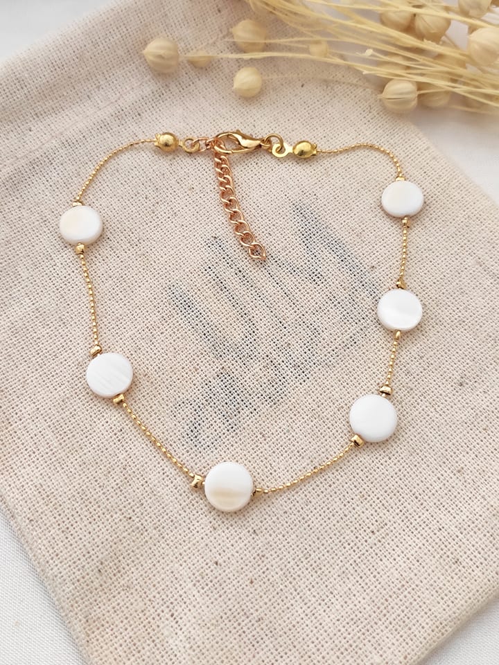 atelier MIU Pozłacana bransoletka z masą perłową rozmiar: onesize