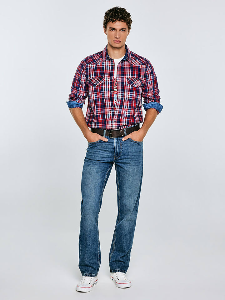 BIG STAR Koszula "Retinezi" - Regular fit - w kolorze czerwono-granatowym rozmiar: 4XL