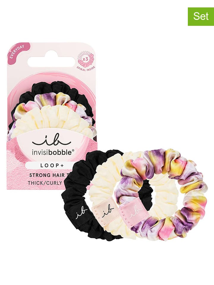 Invisibobble Gumki (6 szt.) "Loop" w kolorze czarno-jasnoróżowo-kremowym rozmiar: onesize