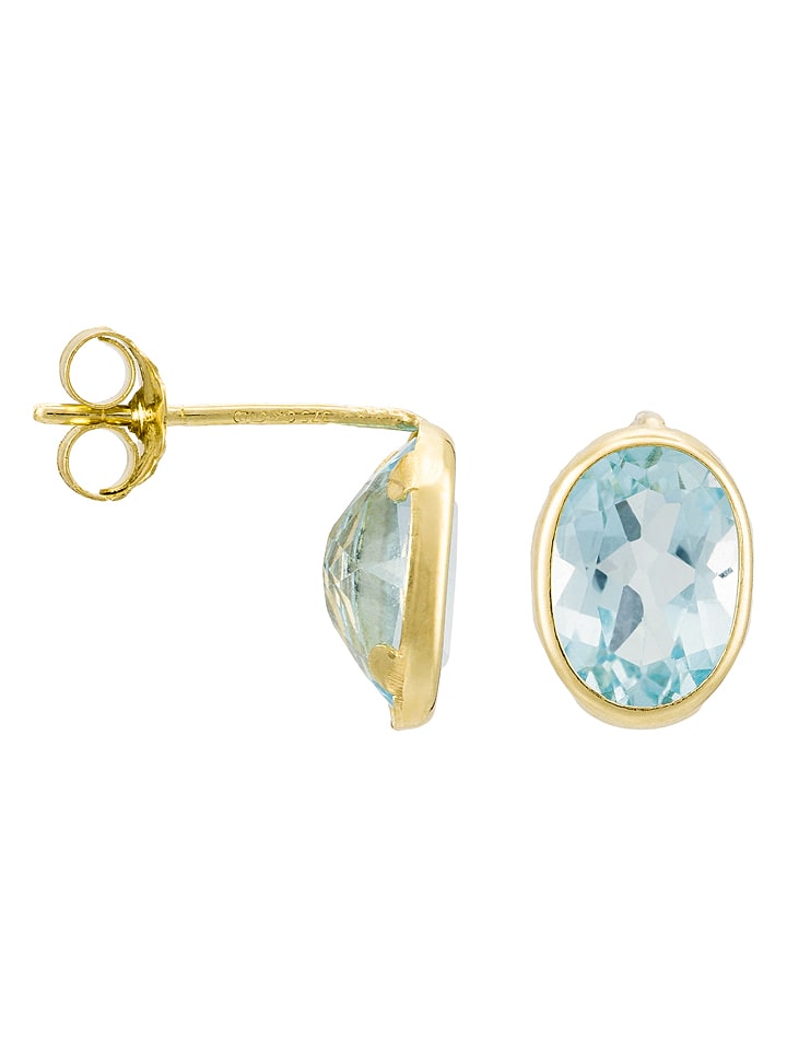 OR ÉCLAT Złote kolczyki-wkrętki "Rond de Topaze" z topazami rozmiar: onesize