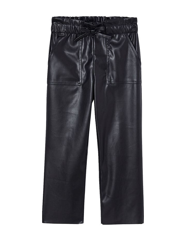 vertbaudet Spodnie w kolorze czarnym ze skóry syntetycznej rozmiar: 152