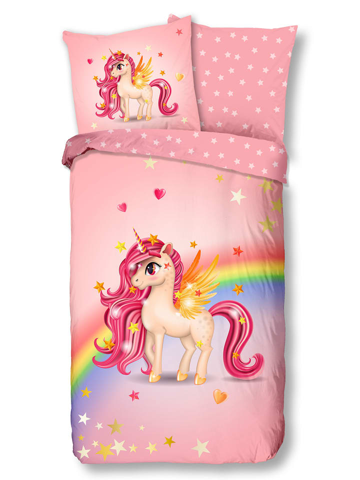 Good Morning Komplet pościeli "Little" w kolorze jasnoróżowym rozmiar: 140x220 cm