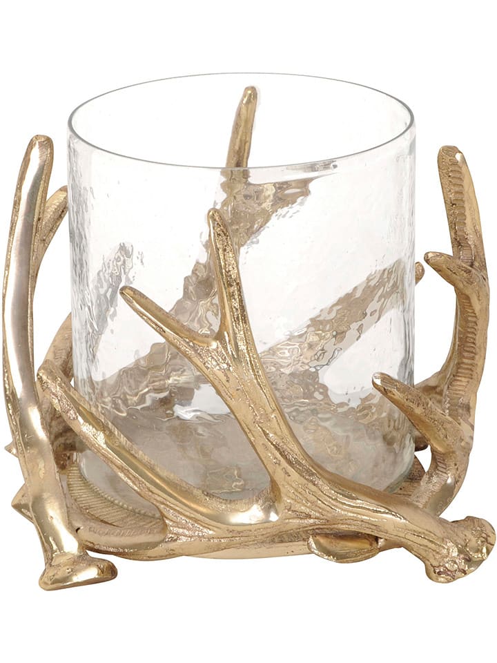 POSIWIO Świecznik "Antlers" w kolorze złotym - wys. 22 x Ø 15 cm rozmiar: onesize