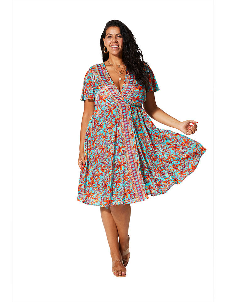 Aller Simplement Sukienka w kolorze turkusowo-pomarańczowym rozmiar: 50/52