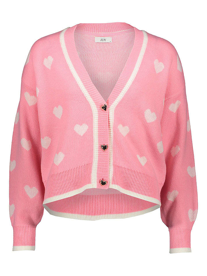 JDY Kardigan w kolorze jasnoróżowo-białym rozmiar: M