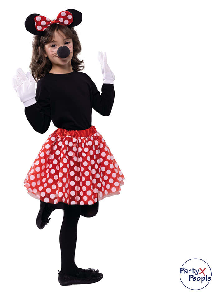 Party x People 4-częściowy kostium "Minnie" w kolorze czerwono-czarnym rozmiar: onesize